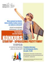 plakat konkurs - startup społecznie pozytywny